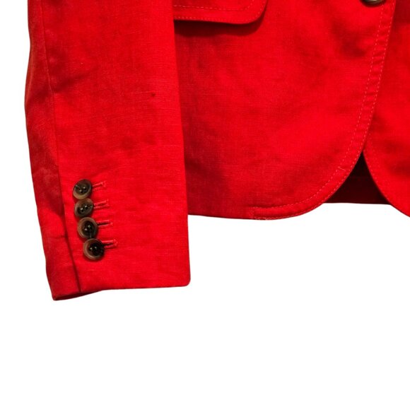 J.Crew Orange Linen Schoolboy Blazer – Size 6 - Picture 6 of 8